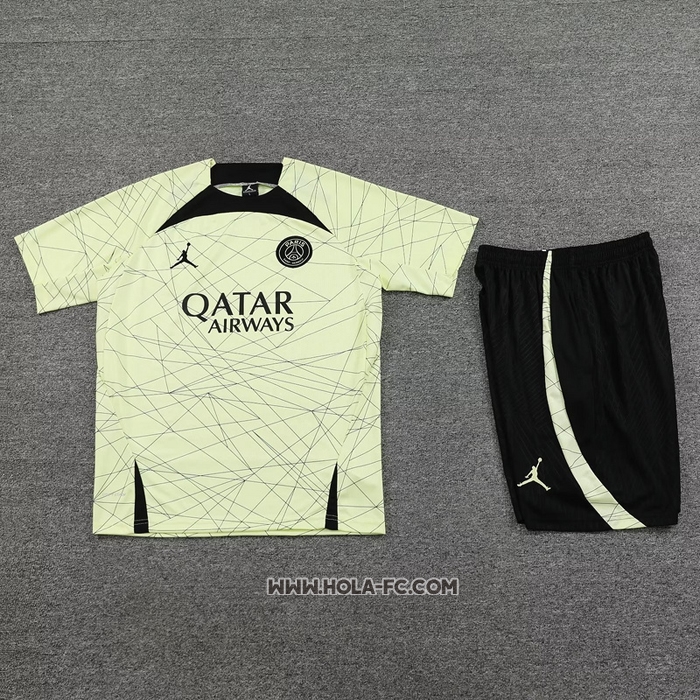 Chandal del Paris Saint-Germain Jordan 2023-2024 Manga Corta Amarillo - Pantalon Corto